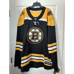 Size 4XL Fanatics NHL Boston Bruins Breakaway Home Hockey Jersey Mens Black NEW